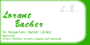 lorant bacher business card